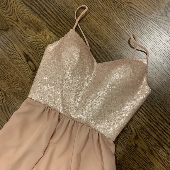 Bari Jay 1705 Champagne Bridesmaid Dress Sequin - Picture 5 of 7